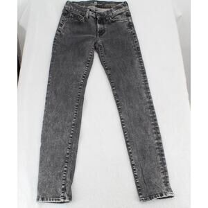 7 For All Mankind Black acid wash Gwenevere Zip Fly Skinny Jeans Women's Size 24